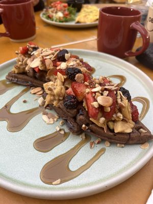 Amazing waffles   at Oscuro Brebaje in Oaxaca
