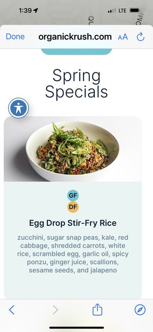 Seasonal Special — DELICIOUS!  at Organic Krush in Stony Brook