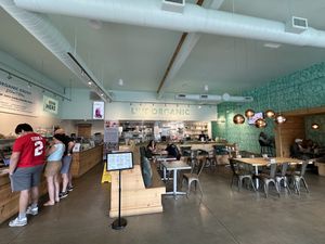 You can watch the open kitchen.  at Organic Krush in Stony Brook