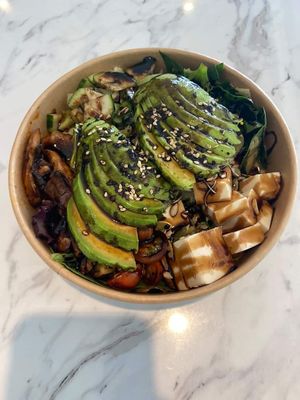 Vegan Bowl: Tofu, Mushrooms & Fresh food 👍 at Sweet and Fit in Puerto Vallarta