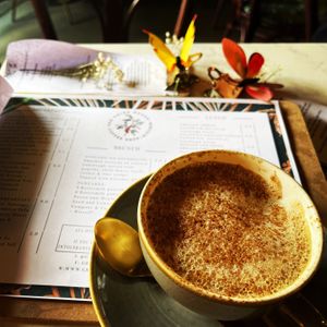 Pea milk cappuccino- best coffee beans in town  at Grind House Bawtry in Doncaster