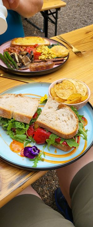 Hummus and red pepper sandwich at Grind House Bawtry in Doncaster