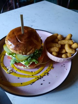 New York deli brioche bun with hippies..yummy x at Grind House Bawtry in Doncaster