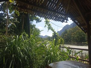 My table view at Organic Farm Restaurant in Phoudindaeng