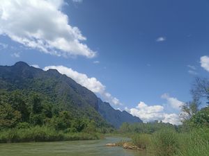Garden view at Organic Farm Restaurant in Phoudindaeng