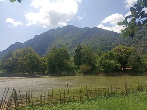 Quiet and lovely view at Organic Farm Restaurant in Phoudindaeng