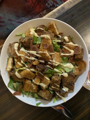 Buffalo chicken Caesar salad.  at Jordan's Homeside Pub in Hamilton