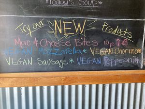 Vegan meat options! (Mac and Cheese Bites are not vegan) at Murphys Pizza Co in Murphys