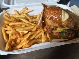 Gastropub burger w Fries   at Native Foods in Lone Tree