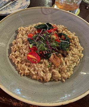 Risotto Nua with no cheese. 👍🏽  at Raglan Road in Lake Buena Vista