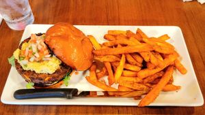 Vegan Burger with Fries(Fries not cooked separately). at The Craft House in Clovis