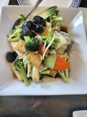 Veggie plate add tofu ($3) at Estes Thai in Estes Park