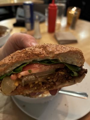 Veganator burger - very good!!  at Chez Victor - St Jean in Quebec