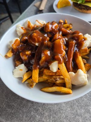 Vegan Poutine at Chez Victor - St Jean in Quebec
