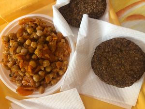 chickpea and patties  at Klub Makrovega in Rijeka