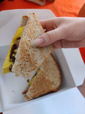 Falafel toast at Faro - Caffè Specialty in Rome
