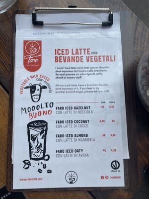 special menu vegan   at Faro - Caffè Specialty in Rome