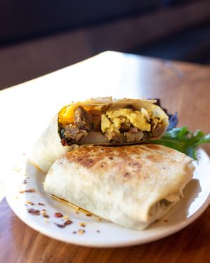Vegan Breakfast Burrito at People's Coffee in Durham