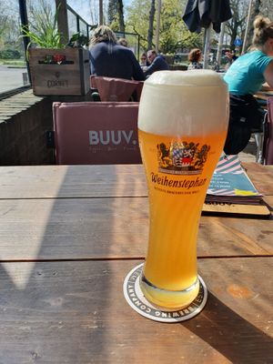 50cl Weihenstephaner. Look at the nice foam. at BUUV in Nijmegen