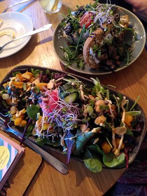 Pumpkin salad and mushroom sandwich at BUUV in Nijmegen