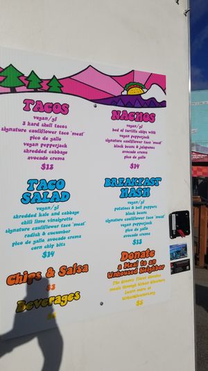 menu at The Groovy Floret in Portland