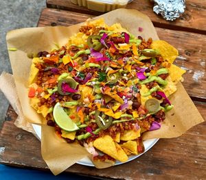Amazing nachos 😋 at The Groovy Floret in Portland