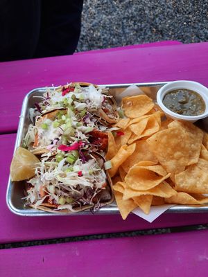Jackfruit tacos at The Groovy Floret in Portland