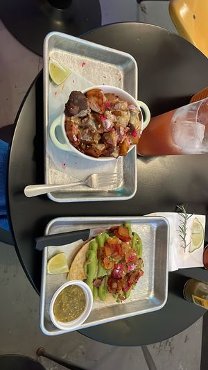 Potatoes and tostada  #Veganuary at The Groovy Floret in Portland