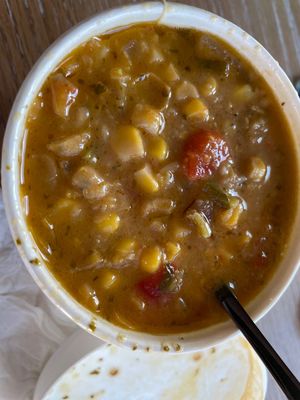 Corn chowder   at The Groovy Floret in Portland