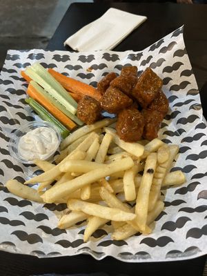 Buffalo seitan wings  at Granada Vegan Kitchen in Ensenada