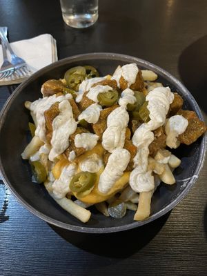 Loaded fries   at Granada Vegan Kitchen in Ensenada