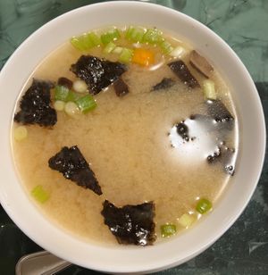 Miso soup at Roots in Louisville