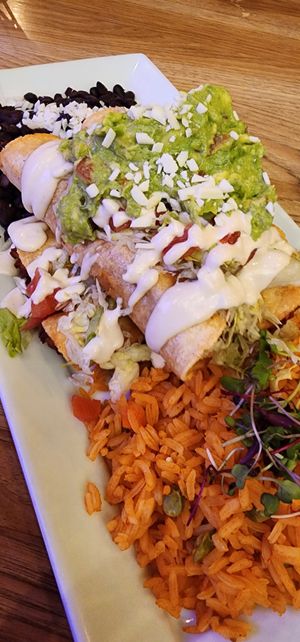 Potato taquitos #Veganuary at La Unica Cocina Mexicana Y Cantina in Lake Elsinore
