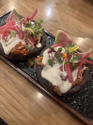 Sopes jackfruit Tinga  at La Unica Cocina Mexicana Y Cantina in Lake Elsinore