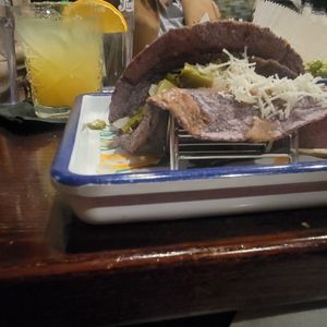 Tacos interior view (could use more veggies) at San Marcos in Raleigh
