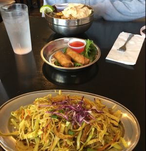 Try the egg rolls!  at Heart and Soy in Louisville