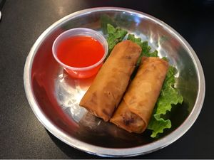 Egg rolls but vegan. Okay, sauce a bit weird. at Heart and Soy in Louisville