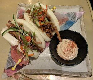 Crispy wild mushroom bao bun (8/10) at The Ivy in Manchester