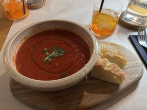 Tomato soup  at The Sparrows in Manchester