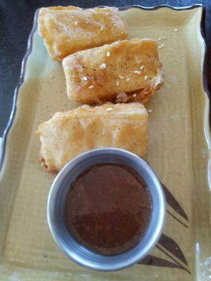 Crispy fried tofu at Cafe 668 Vegetarian Restaurant in Toronto