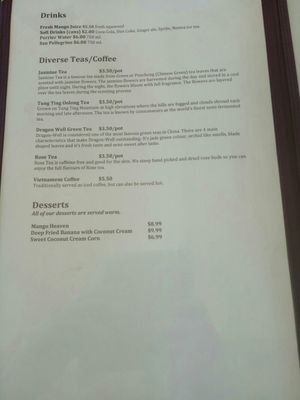 Menu at Cafe 668 Vegetarian Restaurant in Toronto