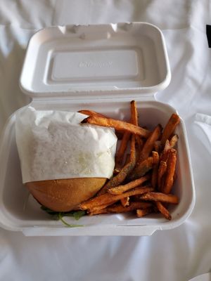 Gastropub with sweet potato fries at Native Foods - The Loop in Chicago