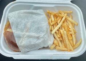 Gastropub burger & fries  at Native Foods - The Loop in Chicago