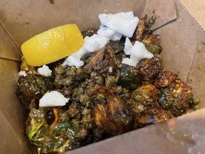 The most delicious Brussels Sprouts  at Native Foods - The Loop in Chicago