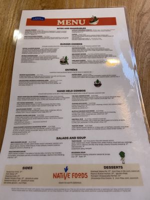 Menu December 2021 at Native Foods - The Loop in Chicago