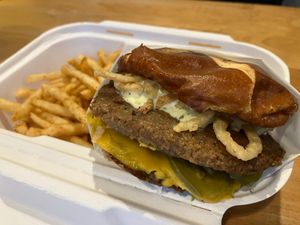 Poppin' jalapeño burger at Native Foods - The Loop in Chicago