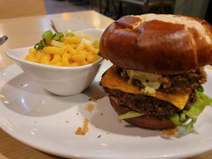 Mac n cheese was great, didn't liked the burger at Native Foods - The Loop in Chicago