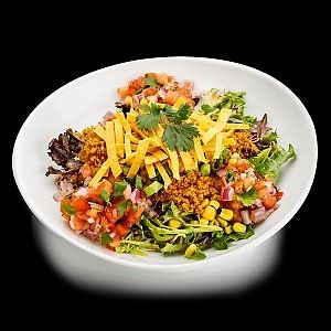 Taco Salad

plant-based taco meat, roasted corn, salsa fresca, mixed lettuce, cabbage, green onion, cilantro, tortilla chip strips, creamy chipotle dressing at Native Foods - The Loop in Chicago
