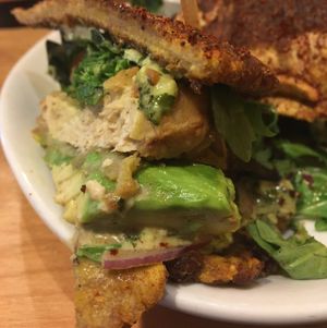 jibarito special with plantain ";bread"; and. active chick'n at Native Foods - The Loop in Chicago