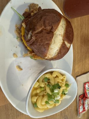 Gastropub burger and mac and cheese  at Native Foods - The Loop in Chicago